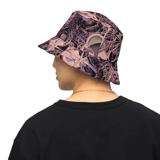Mauve Labyrinth on a Reversible Bucket Hat