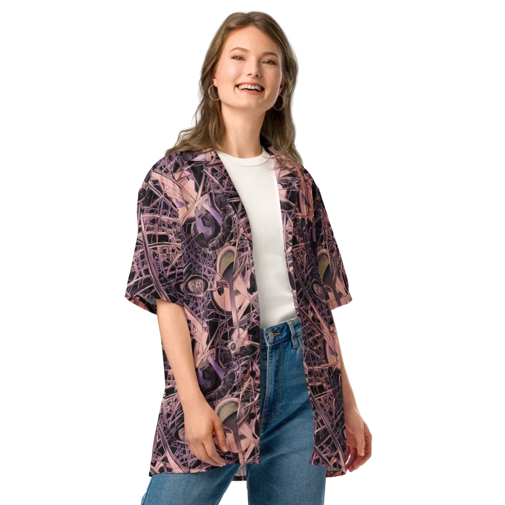Mauve Labyrinth on Button Shirt — Front