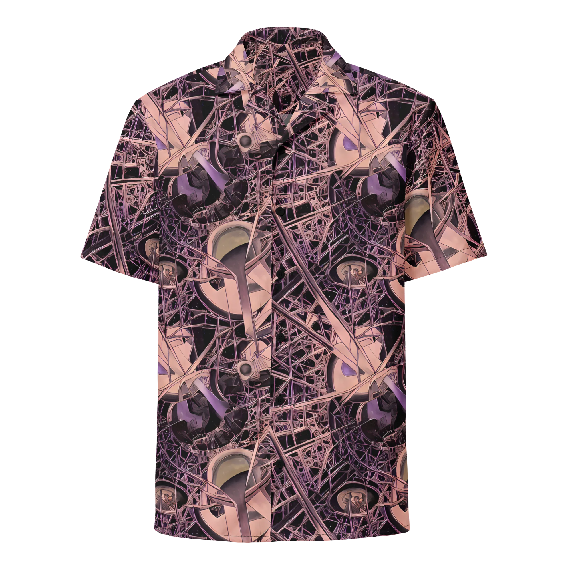 Mauve Labyrinth on Button Shirt — Front