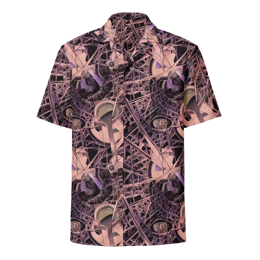 Mauve Labyrinth on Button Shirt — Front