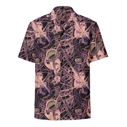 Mauve Labyrinth on a Button Shirt