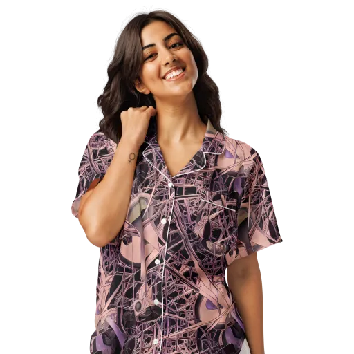 Mauve Labyrinth on a Women's Short Sleeve Pajama Top