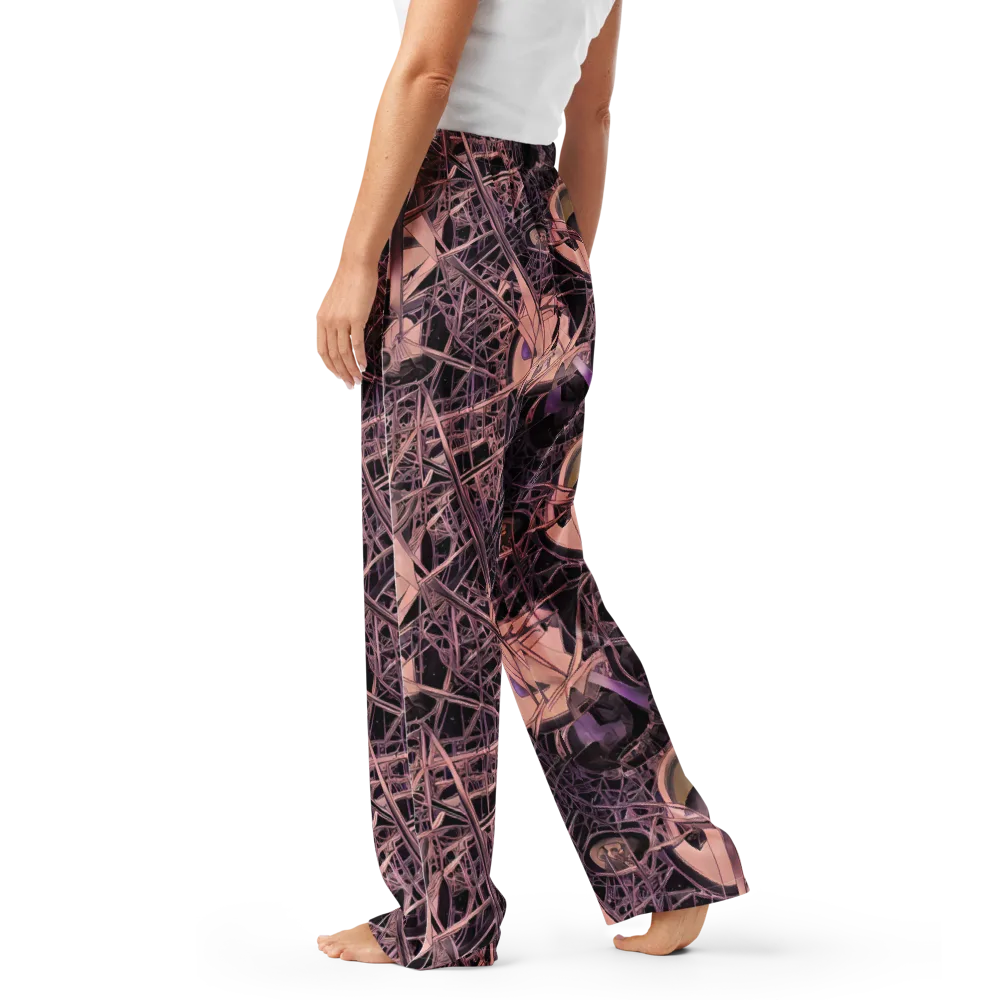 Mauve Labyrinth on Women's Pajama Pants — Left