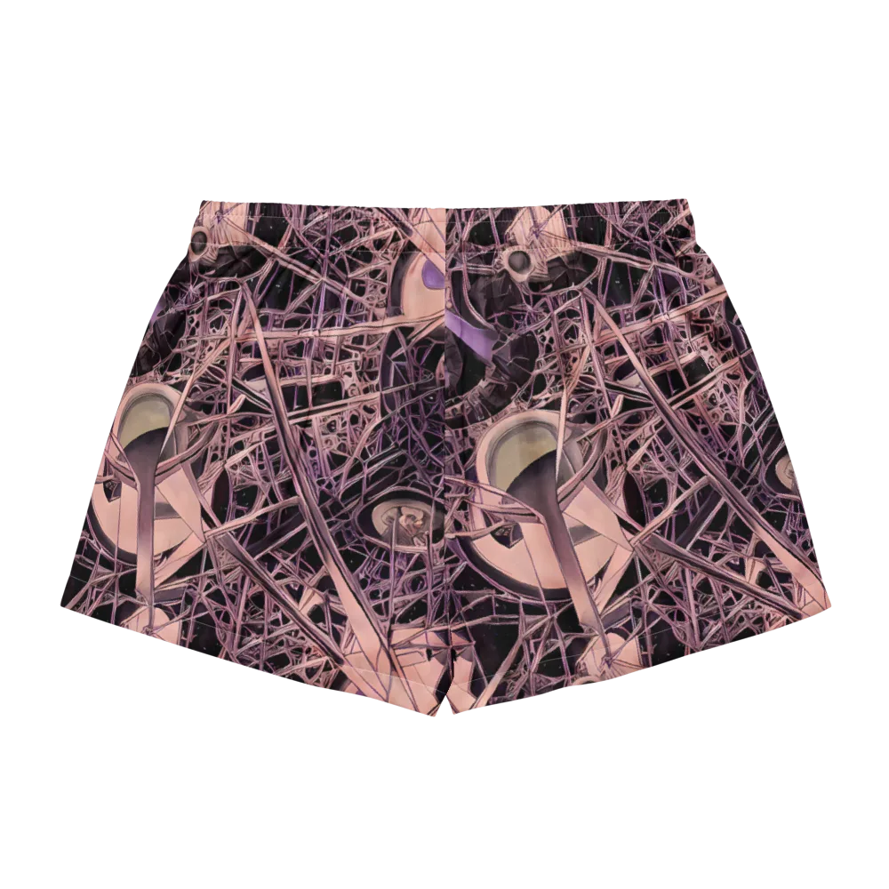 Mauve Labyrinth on Women's Pajama Shorts — Back