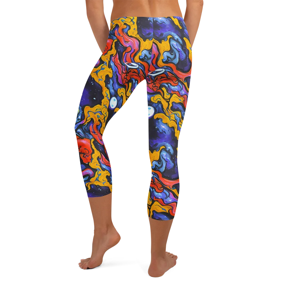 Midnight Mambo on Capri Leggings — Back