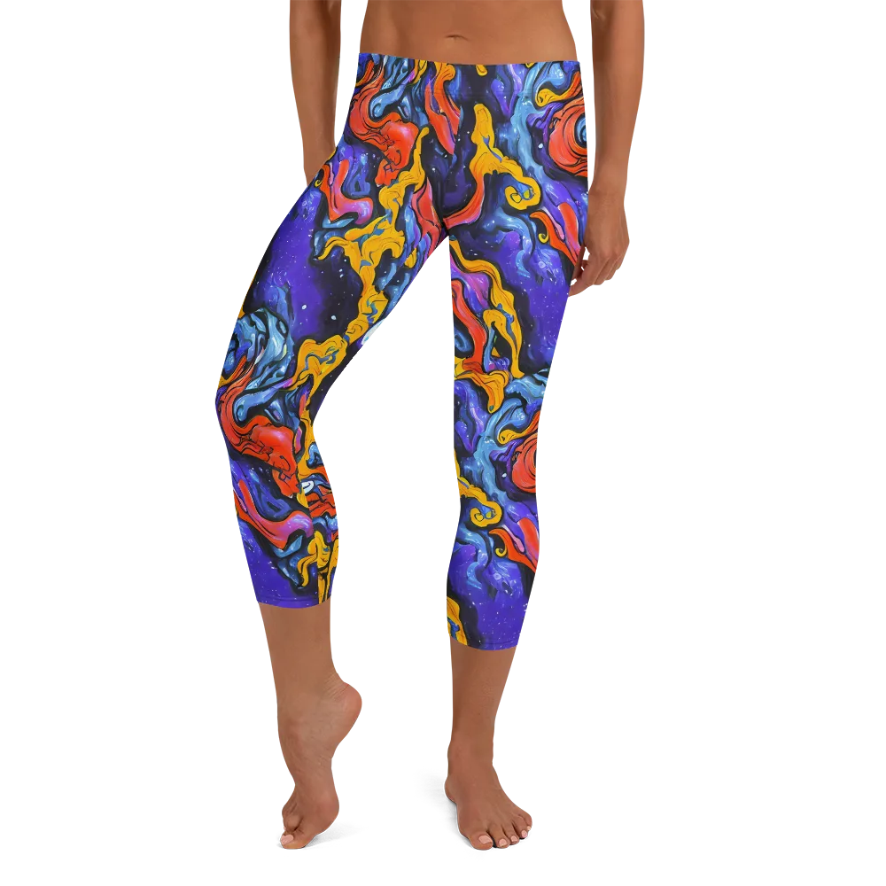 Midnight Mambo on Capri Leggings — Front