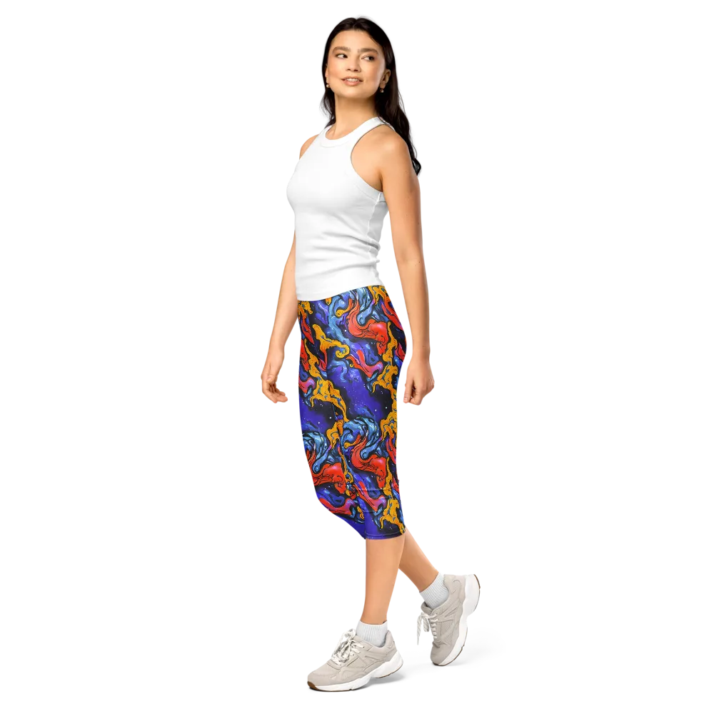 Midnight Mambo on Capri Leggings — Left Front