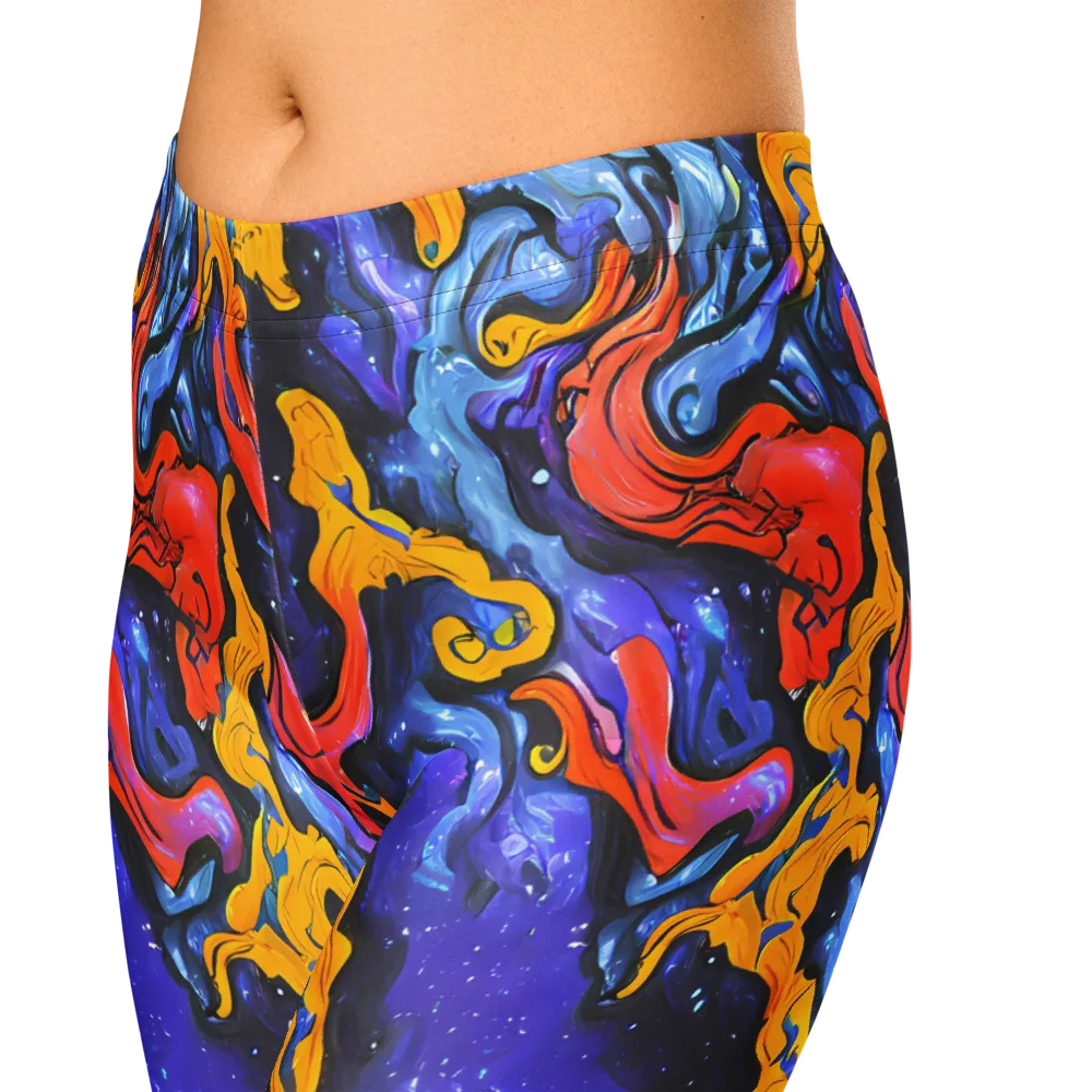 Midnight Mambo on Capri Leggings — Zoomed-in