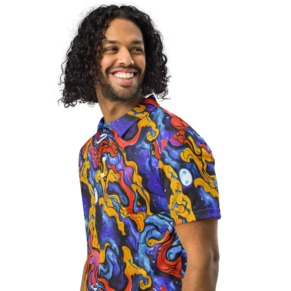 Midnight Mambo on Men's Slim Fit Polo Shirt — Left Front