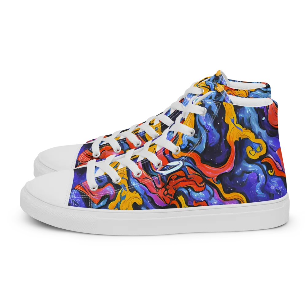 Midnight Mambo on Men's High Top Canvas Shoes — Left