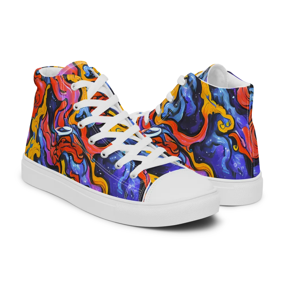 Midnight Mambo on Men's High Top Canvas Shoes — Right