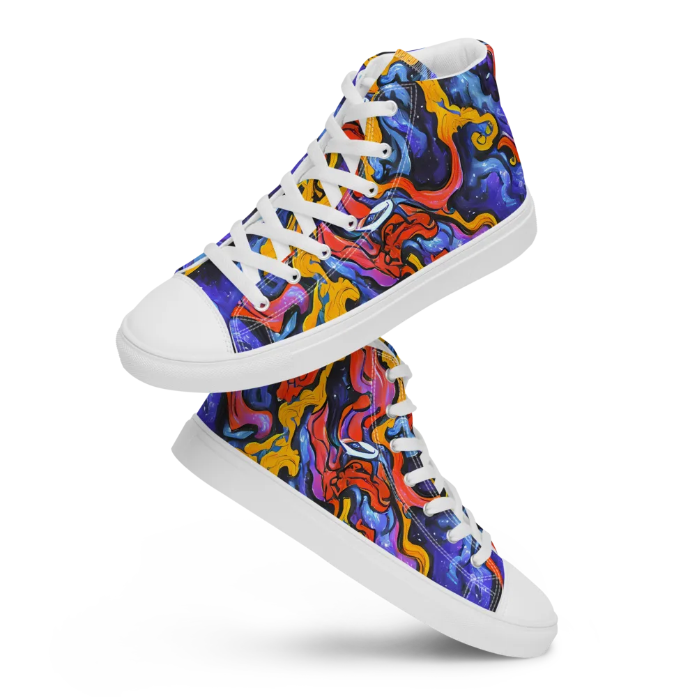 Midnight Mambo on Men's High Top Canvas Shoes — Front