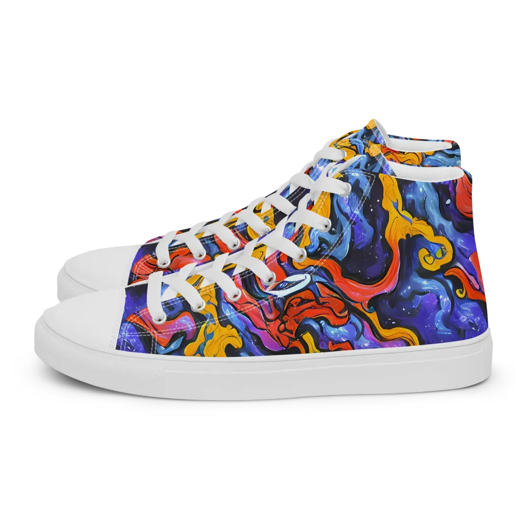 Midnight Mambo on Women's High Top Canvas Shoes — Left