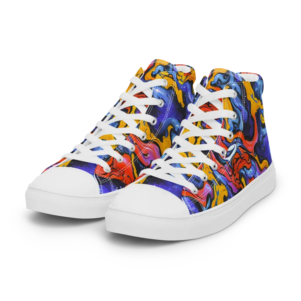 Midnight Mambo on Women's High Top Canvas Shoes — Left Front