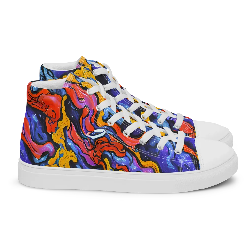 Midnight Mambo on Women's High Top Canvas Shoes — Right