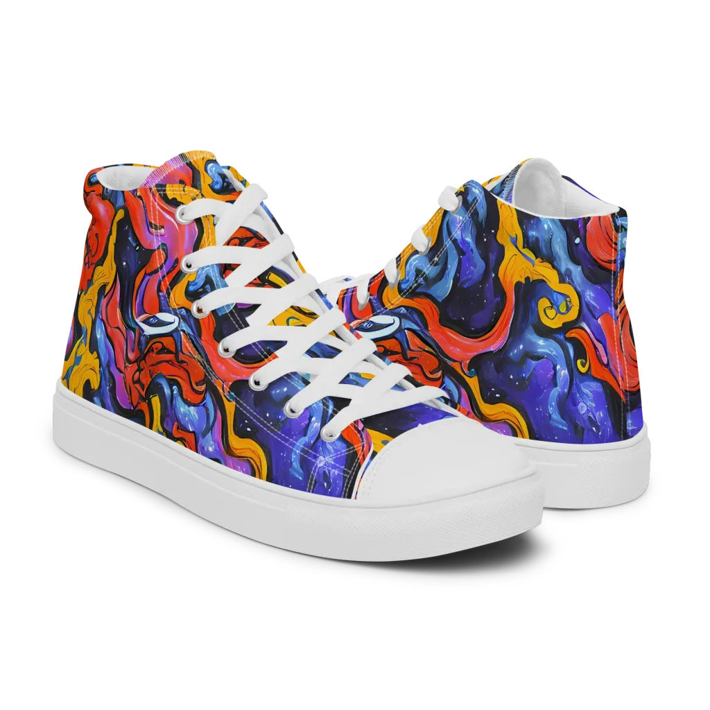 Midnight Mambo on Women's High Top Canvas Shoes — Right