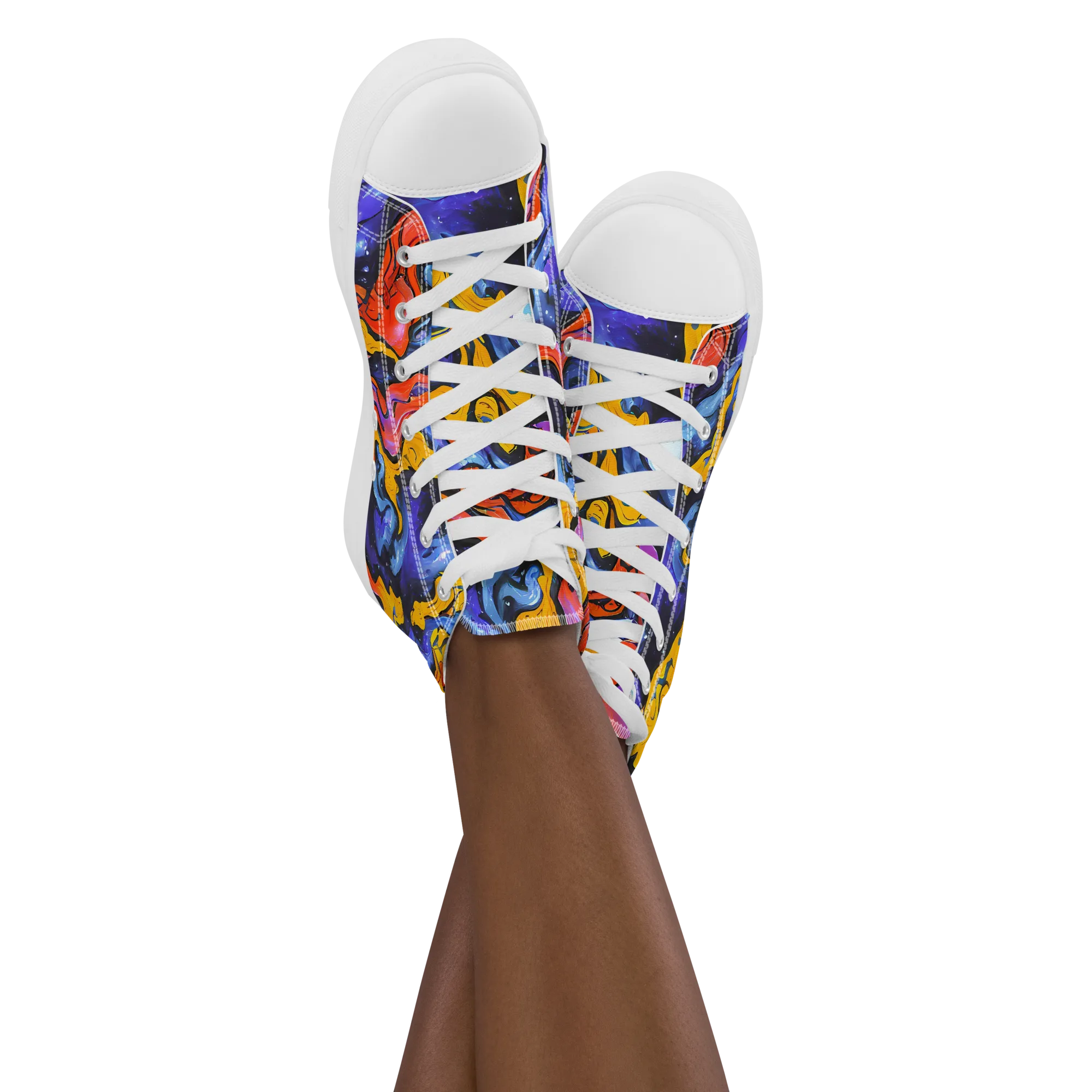 Midnight Mambo on Women's High Top Canvas Shoes — Front