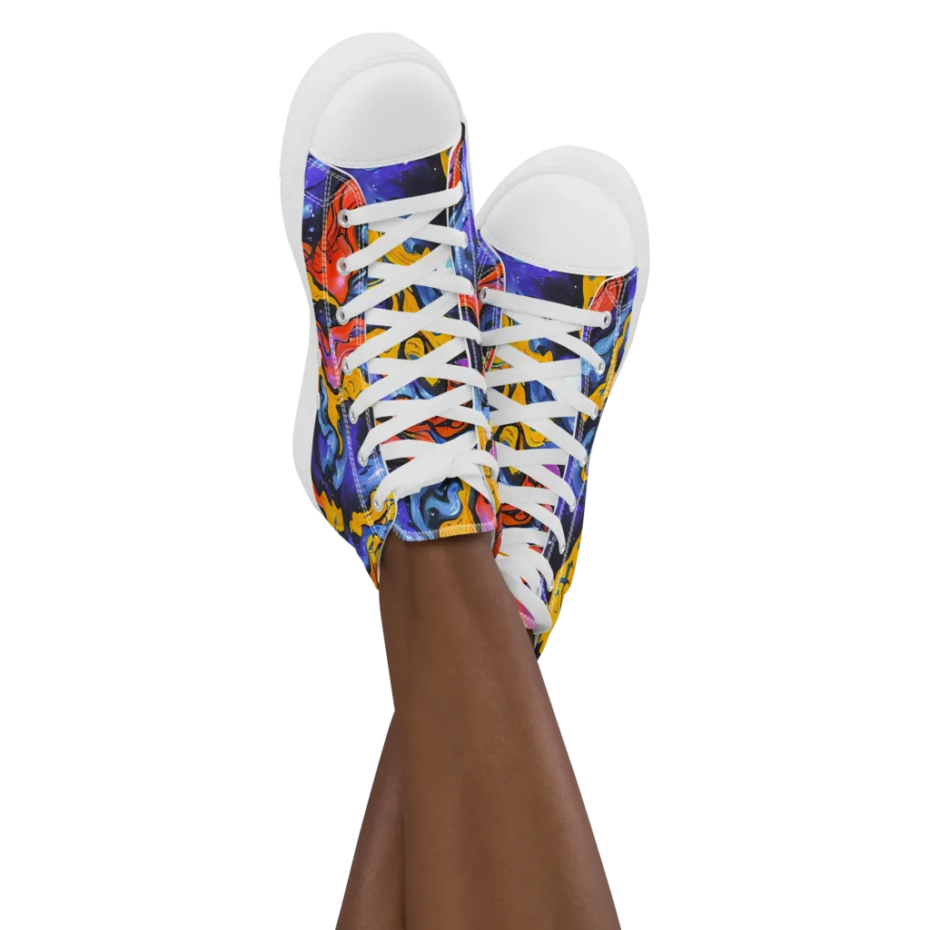 Midnight Mambo on Women's High Top Canvas Shoes — Front