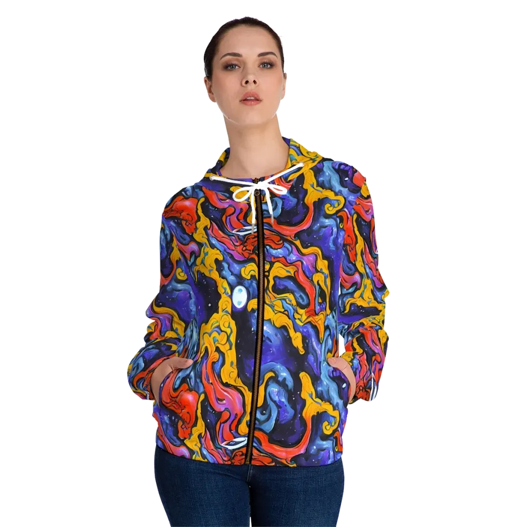 Midnight Mambo on Women's Full-Zip Hoodie — Front On Person
