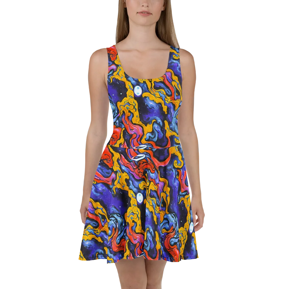 Midnight Mambo on Skater Dress — Front