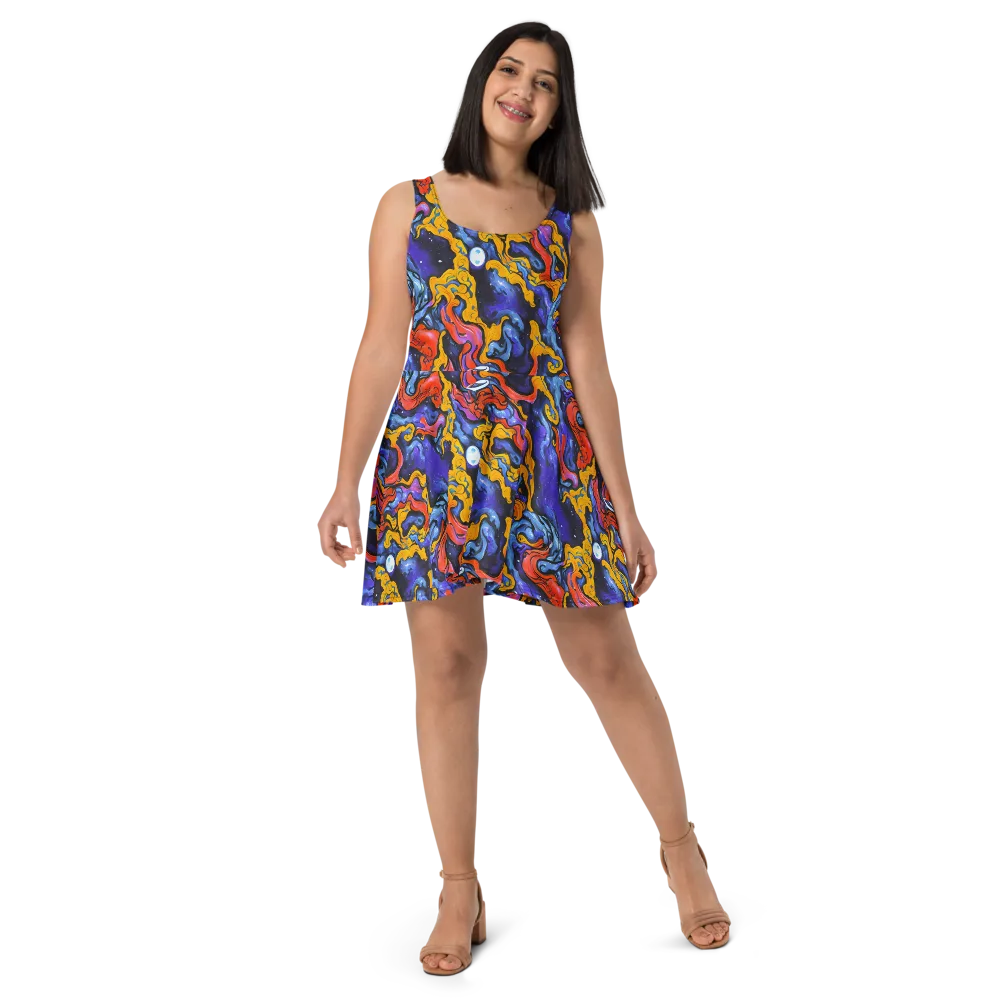 Midnight Mambo on Skater Dress — Front