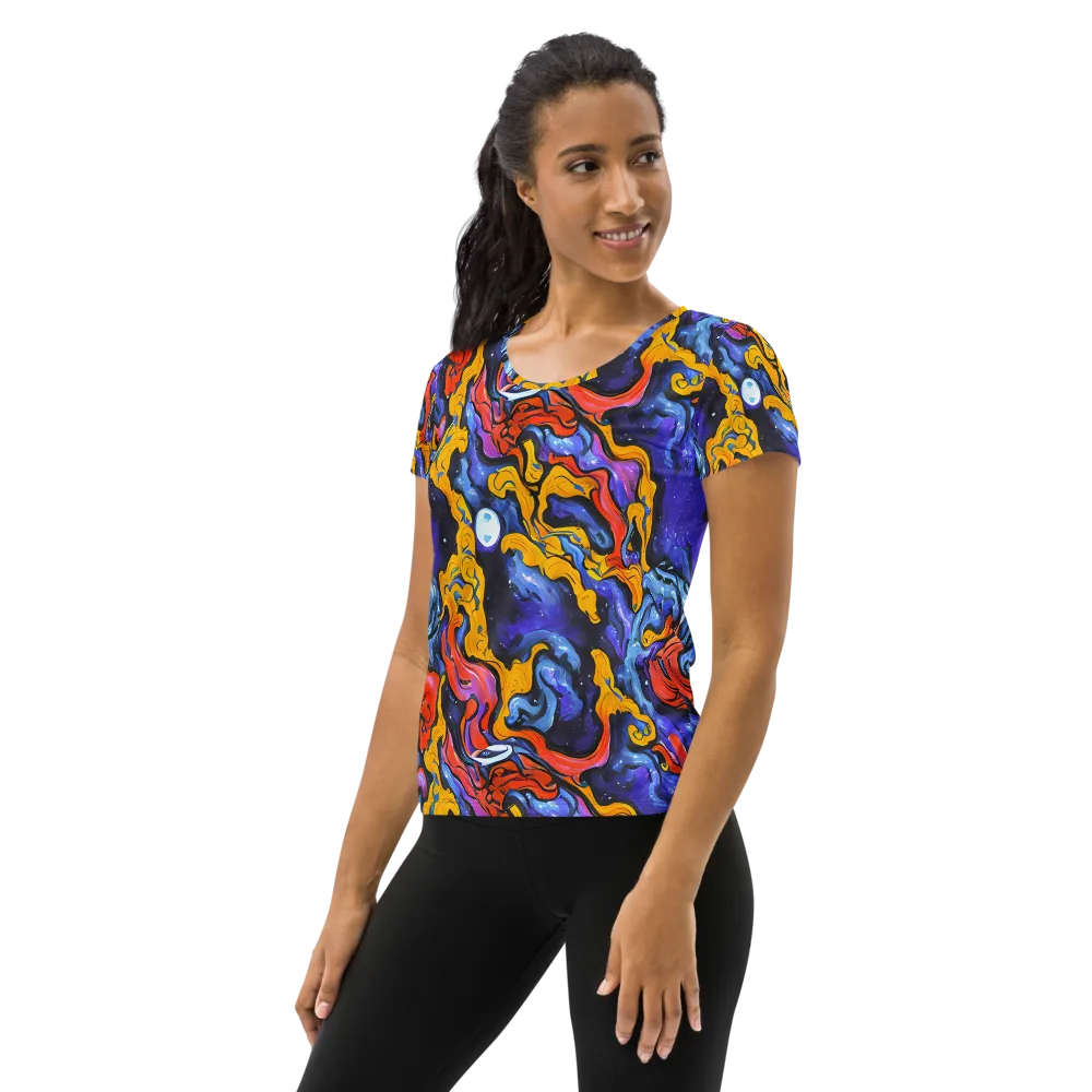 Midnight Mambo on Women's Athletic T-Shirt — Left