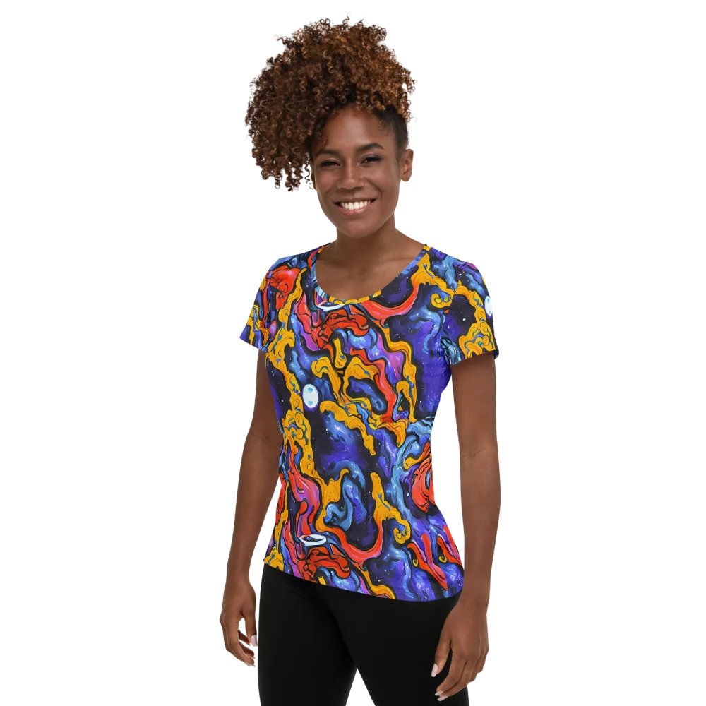 Midnight Mambo on Women's Athletic T-Shirt — Left