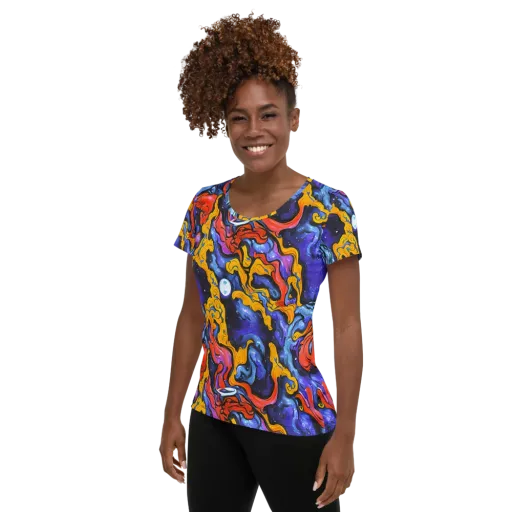 Midnight Mambo on a Women's Athletic T-Shirt