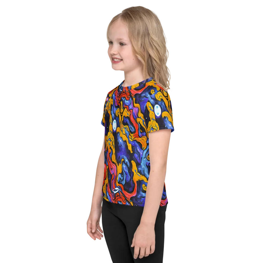 Midnight Mambo on Kids Crew Neck T-Shirt — Left