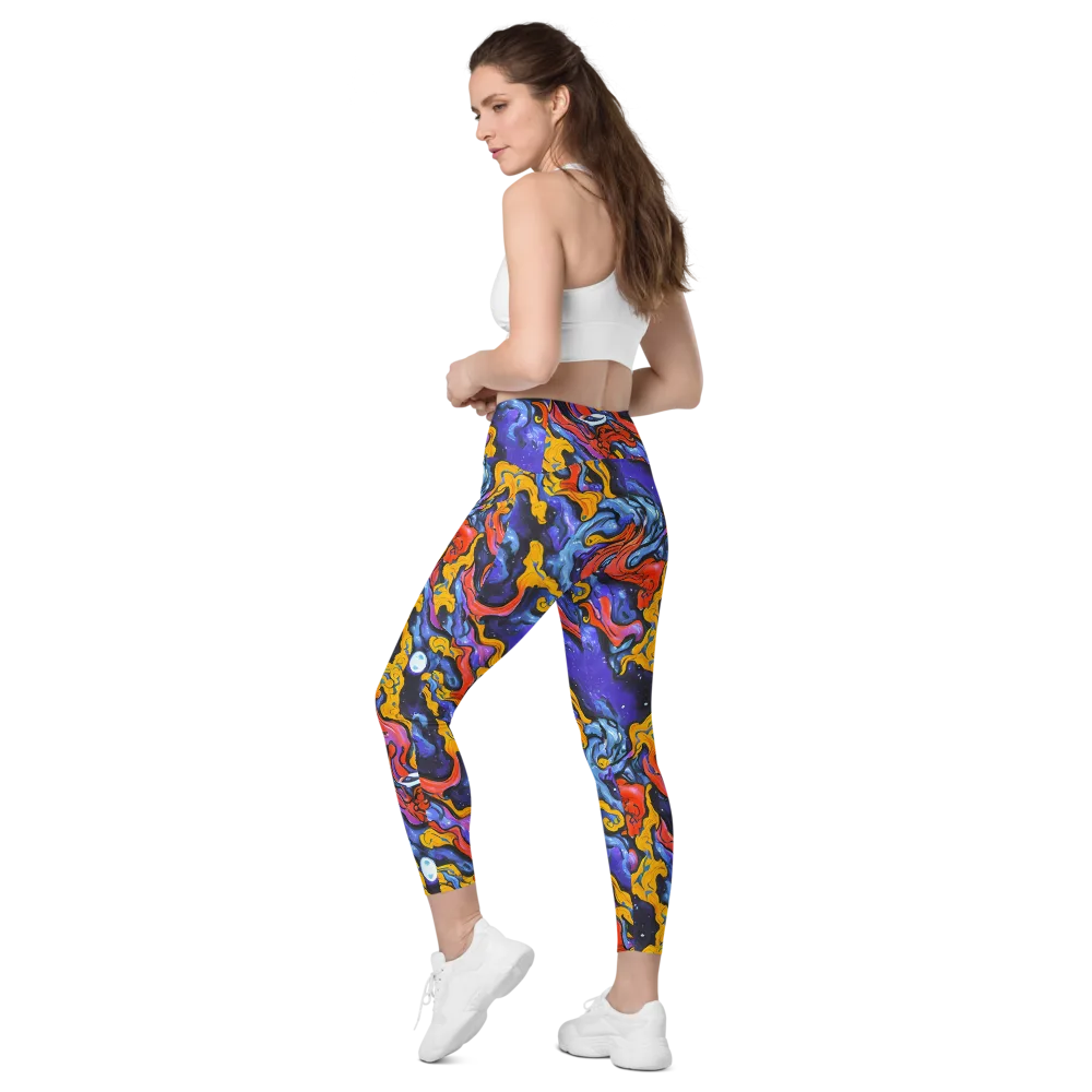 Midnight Mambo on Leggings with Pockets — Left Back