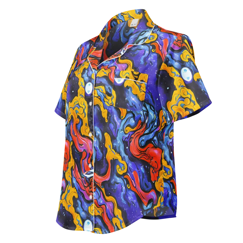 Midnight Mambo on Women's Short Sleeve Pajama Top — Left Front