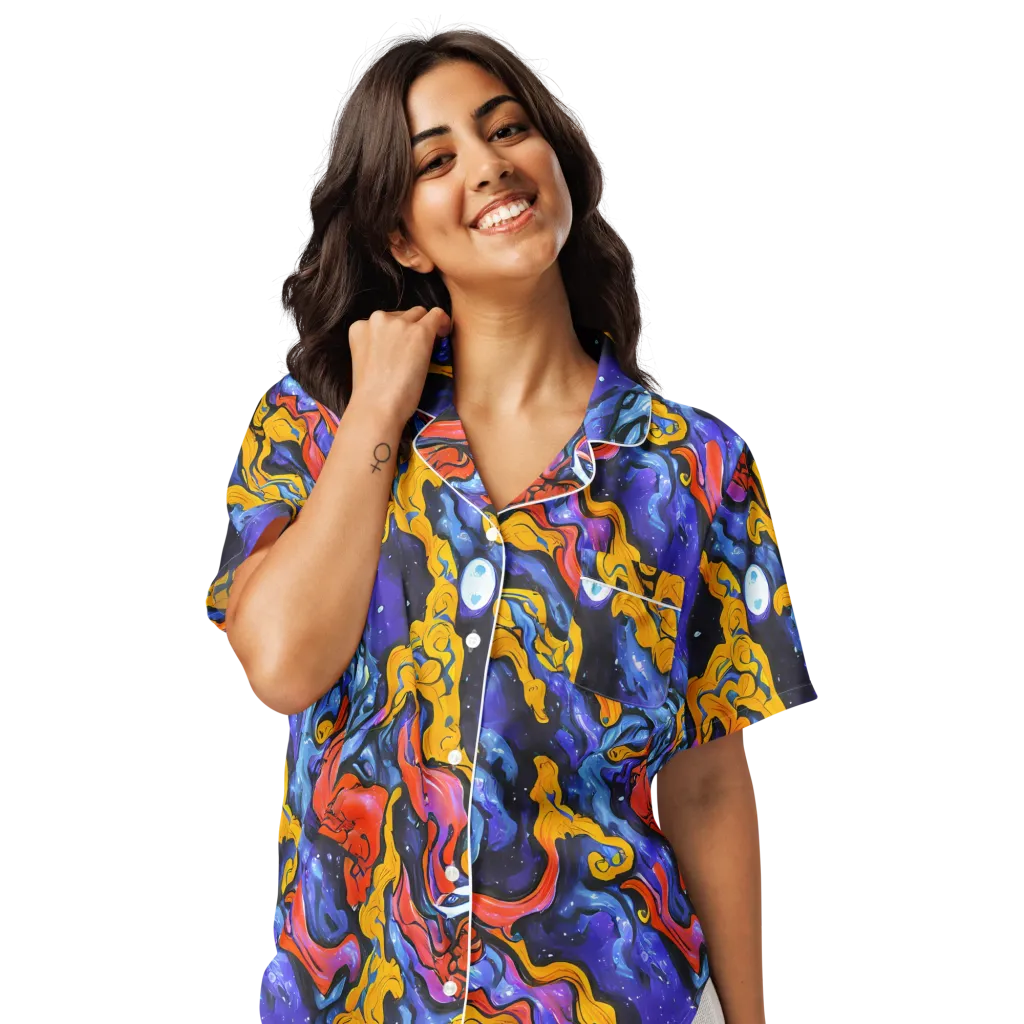 Midnight Mambo on Women's Short Sleeve Pajama Top — Front