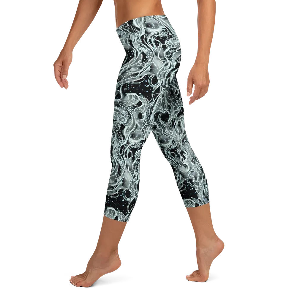 Void Cascade on Capri Leggings — Left
