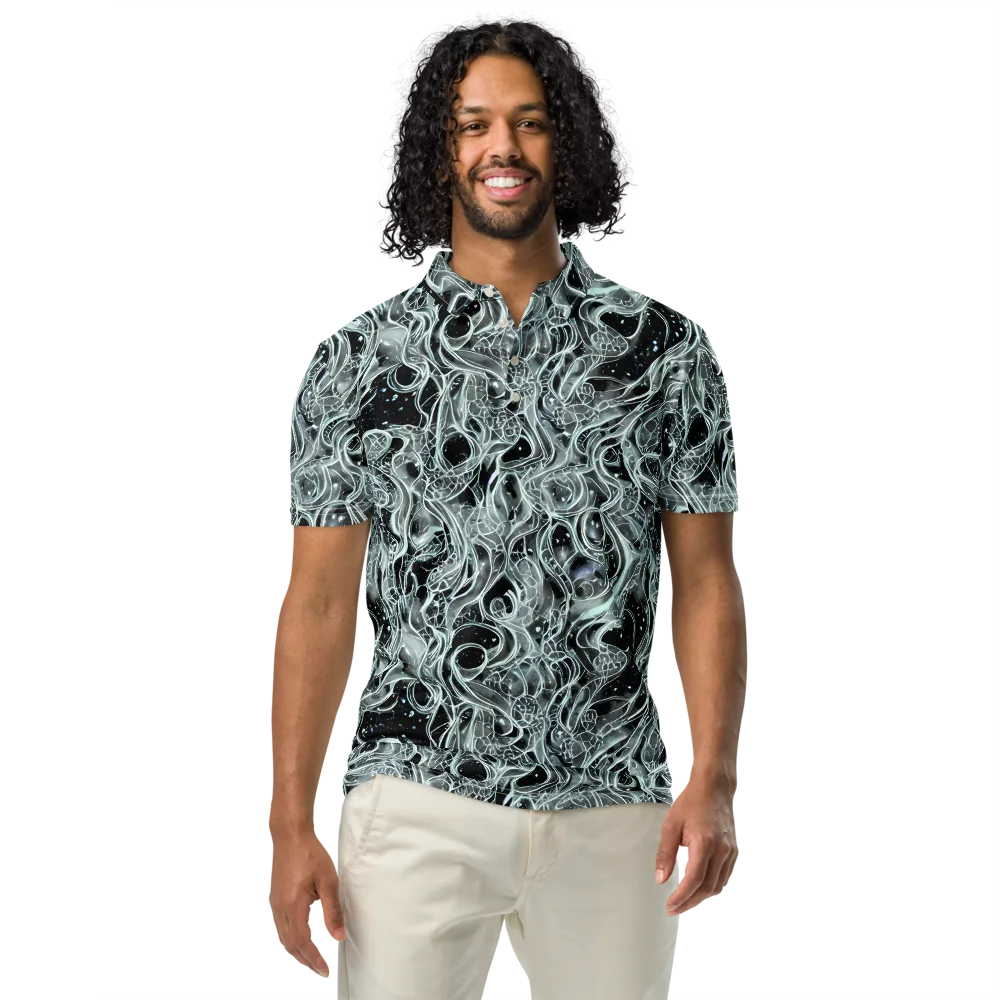Void Cascade on Men's Slim Fit Polo Shirt — Front