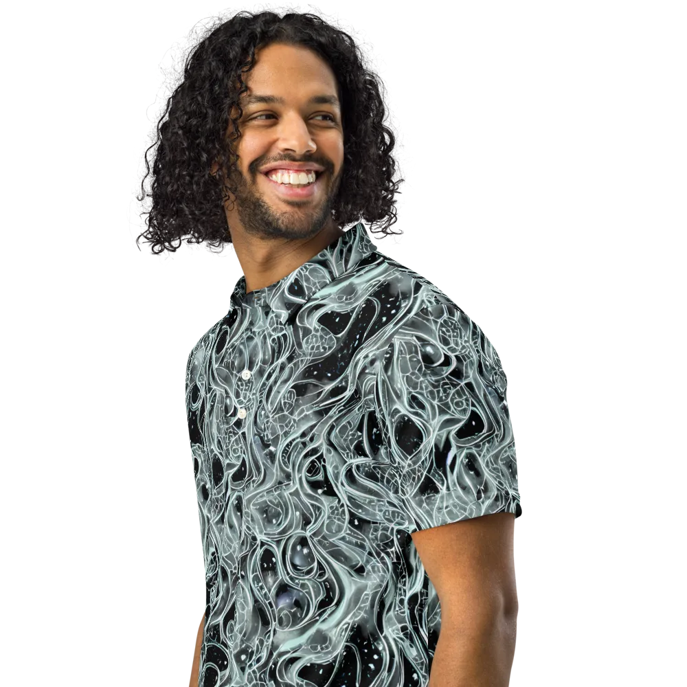 Void Cascade on Men's Slim Fit Polo Shirt — Left Front