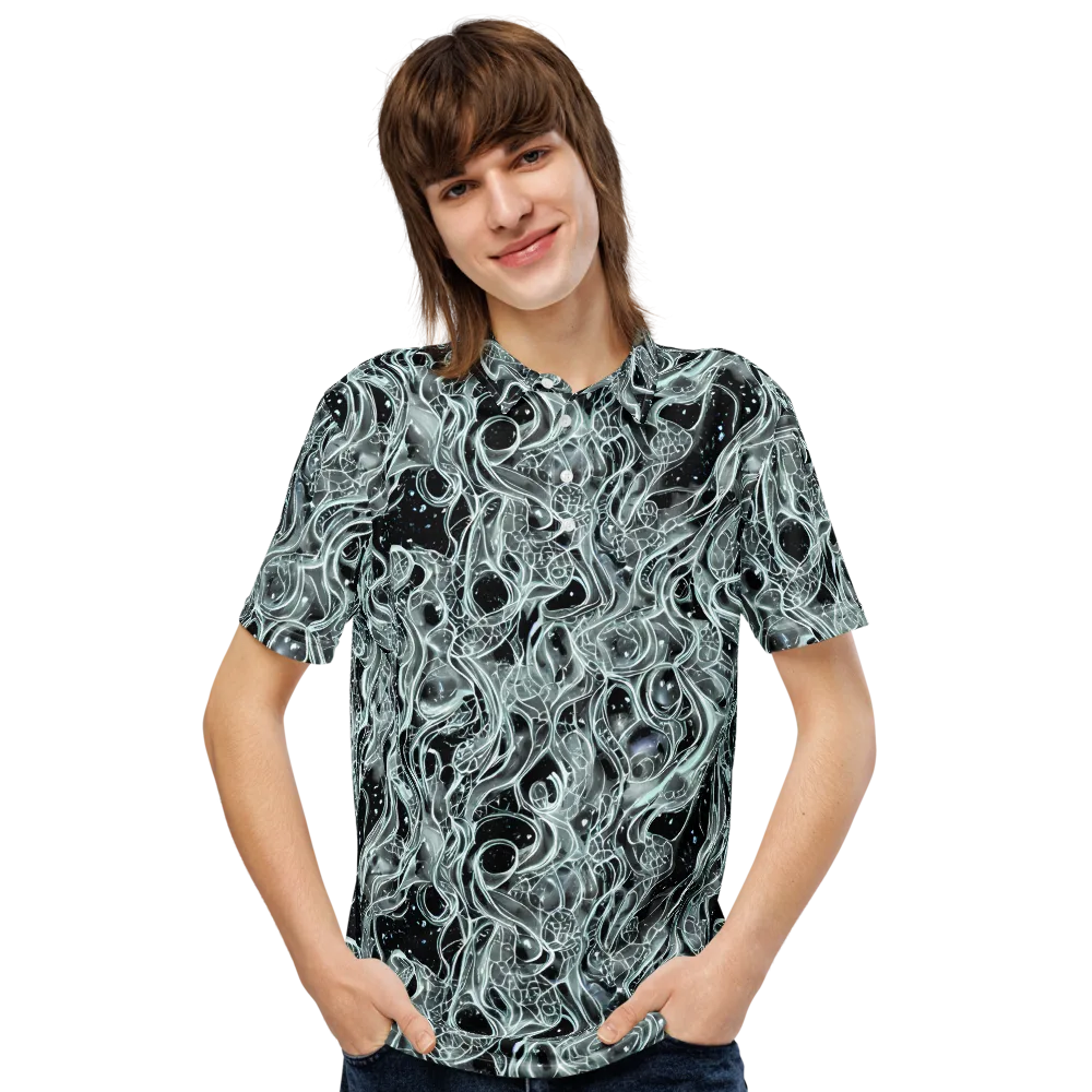 Void Cascade on Men's Slim Fit Polo Shirt — Front