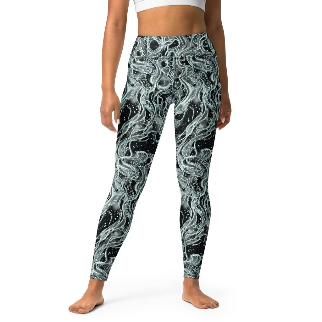 Void Cascade on Yoga Leggings — Front