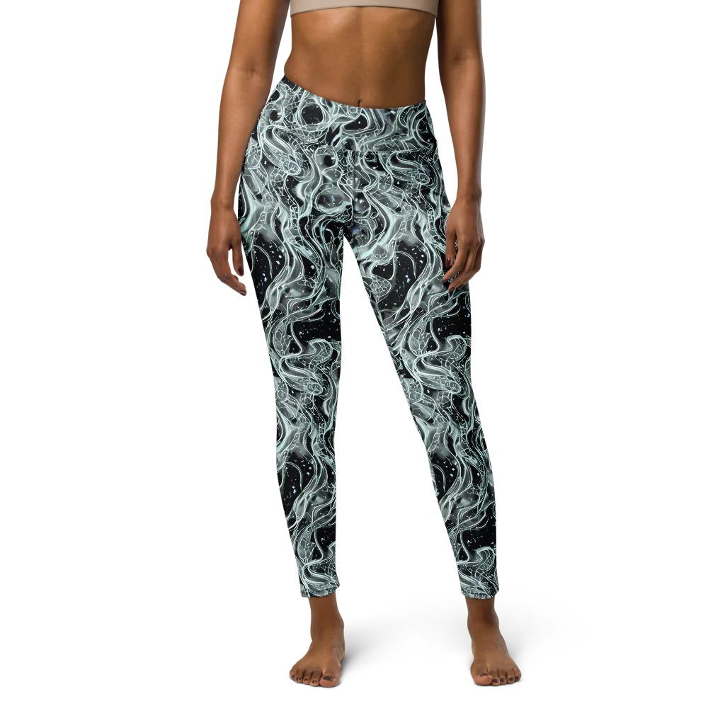 Void Cascade on Yoga Leggings — Front
