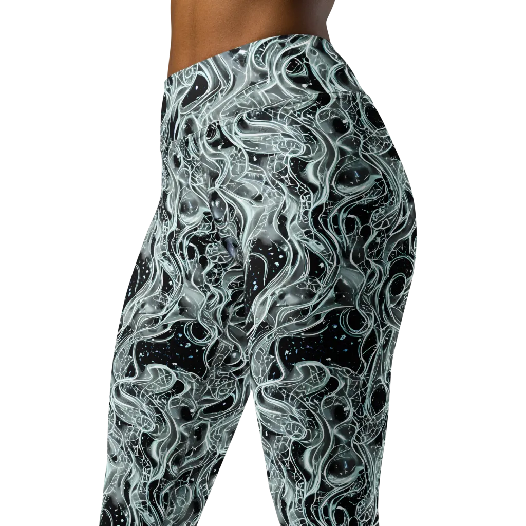 Void Cascade on Yoga Leggings — Left Front