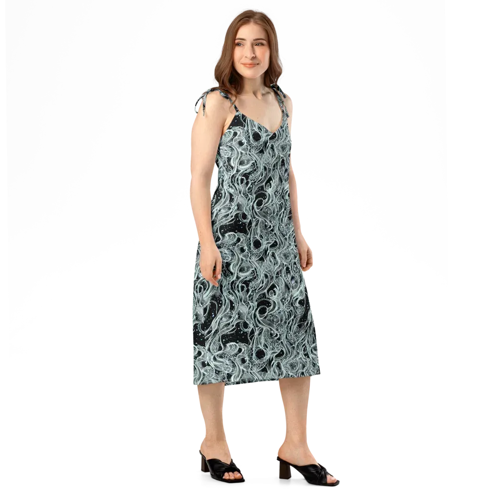 Void Cascade on Slip Dress — Right Front