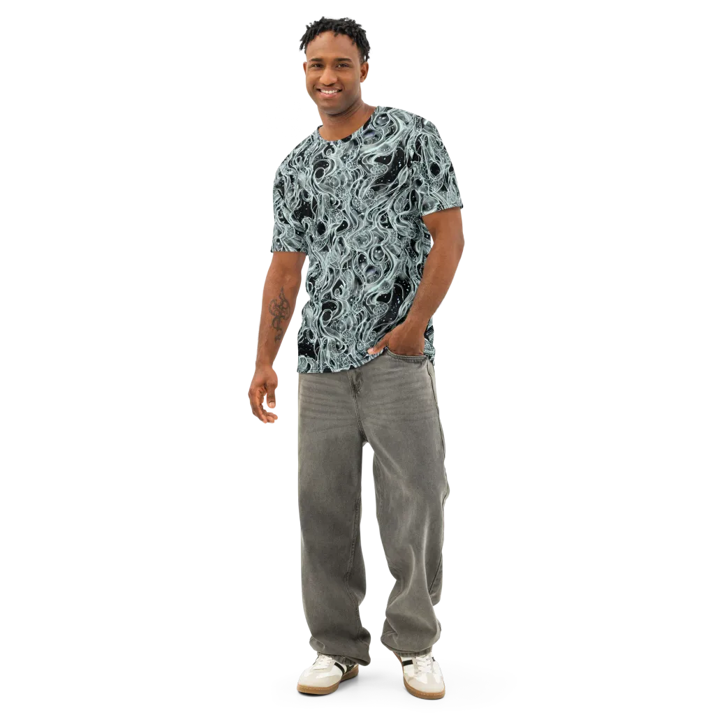 Void Cascade on Men's Cotton Crew Neck T-Shirt — Front