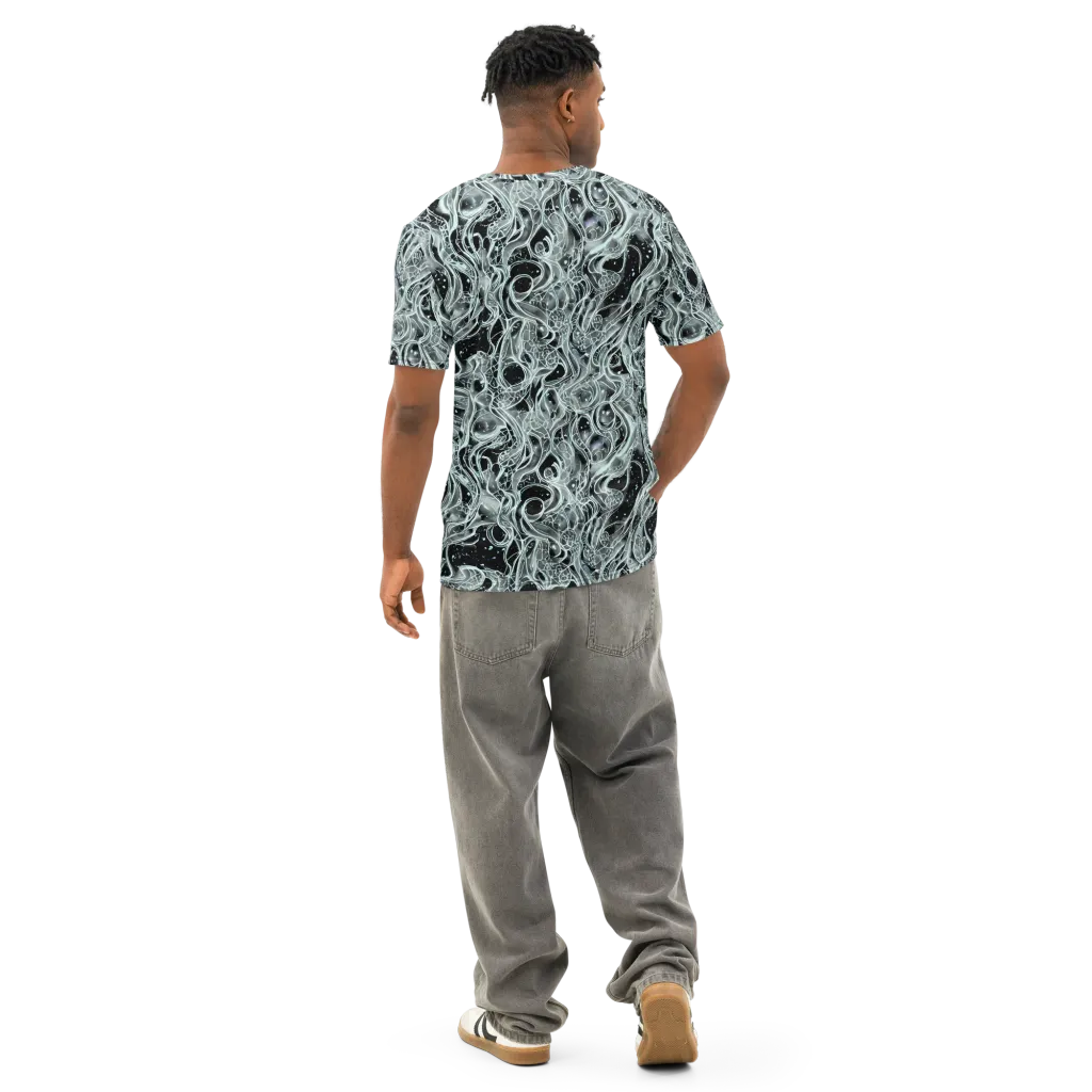 Void Cascade on Men's Cotton Crew Neck T-Shirt — Back