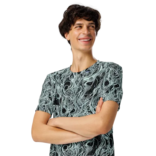 Void Cascade on a Men's Crew Neck T-Shirt