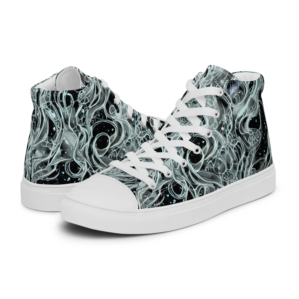 Void Cascade on Men's High Top Canvas Shoes — Left