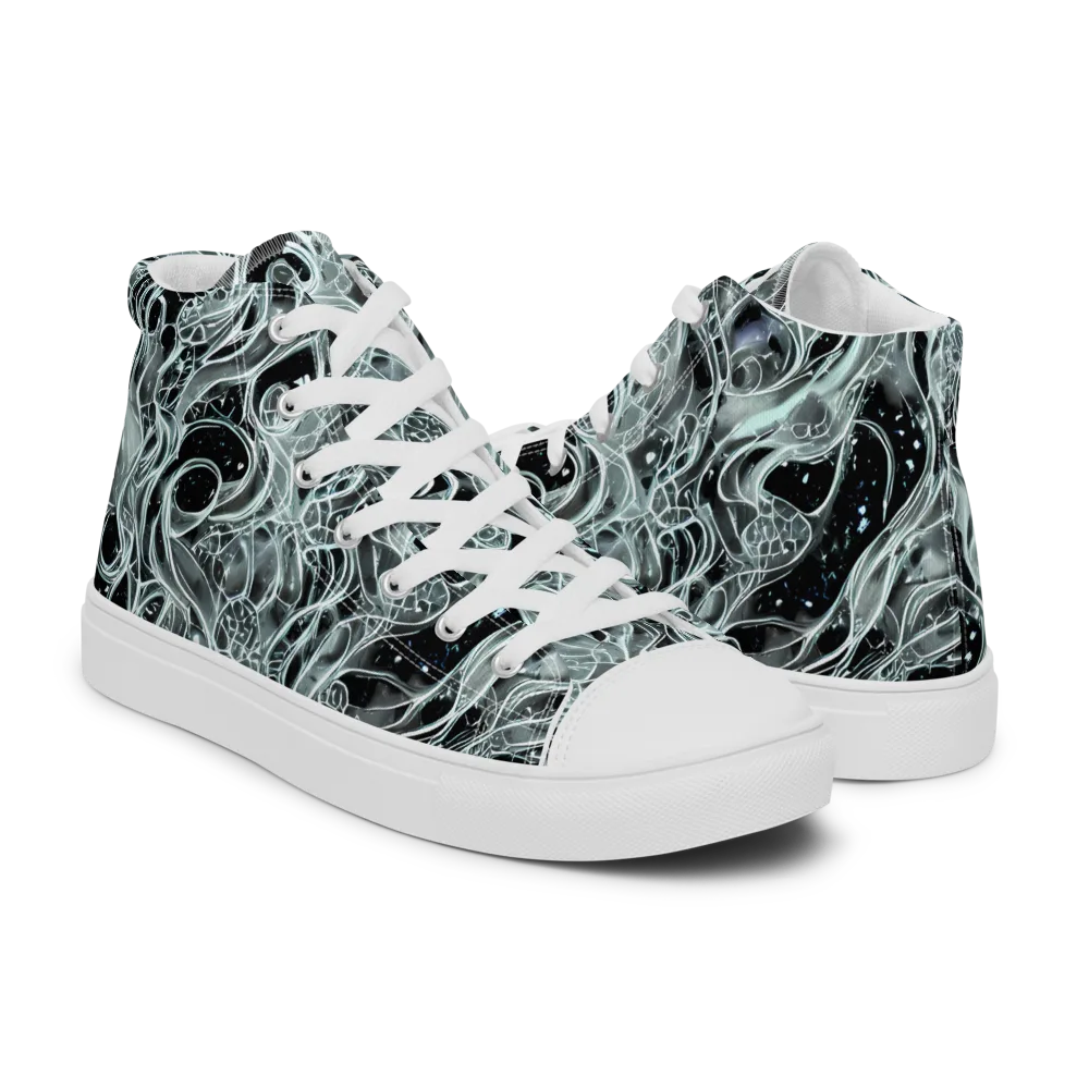 Void Cascade on Men's High Top Canvas Shoes — Right