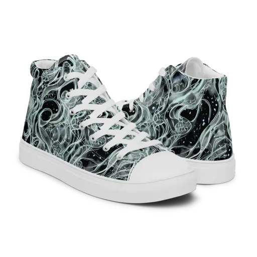Void Cascade on a Men's High Top Canvas Shoes