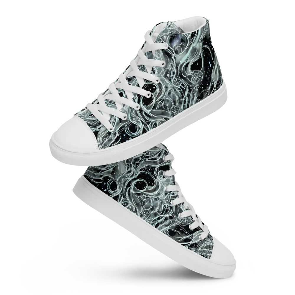 Void Cascade on Men's High Top Canvas Shoes — Front