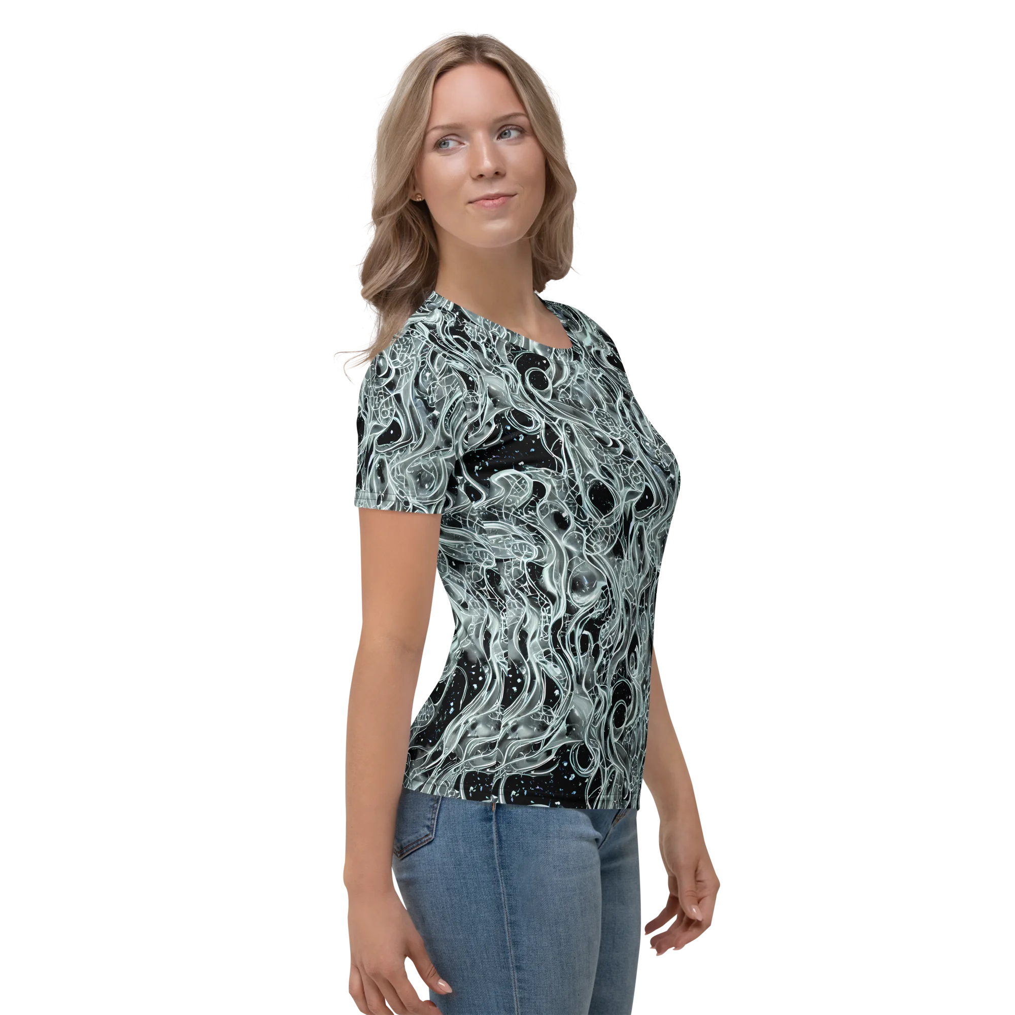 Void Cascade on Women's Crew Neck T-Shirt — Right