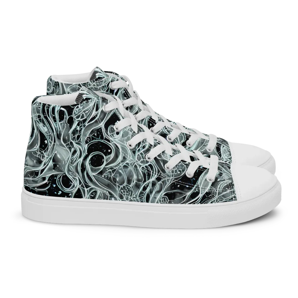 Void Cascade on Women's High Top Canvas Shoes — Right