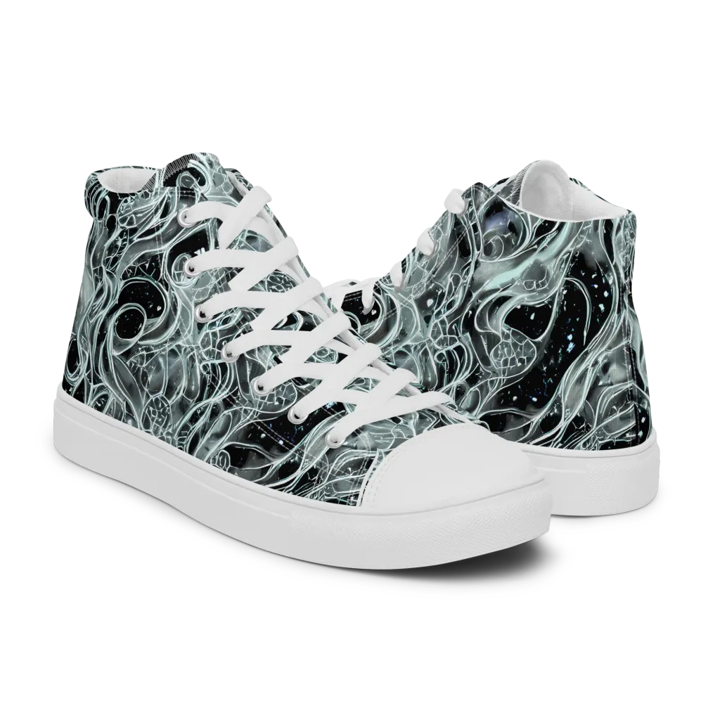 Void Cascade on Women's High Top Canvas Shoes — Right